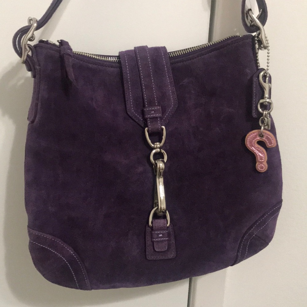 Purple suede Coach handbag